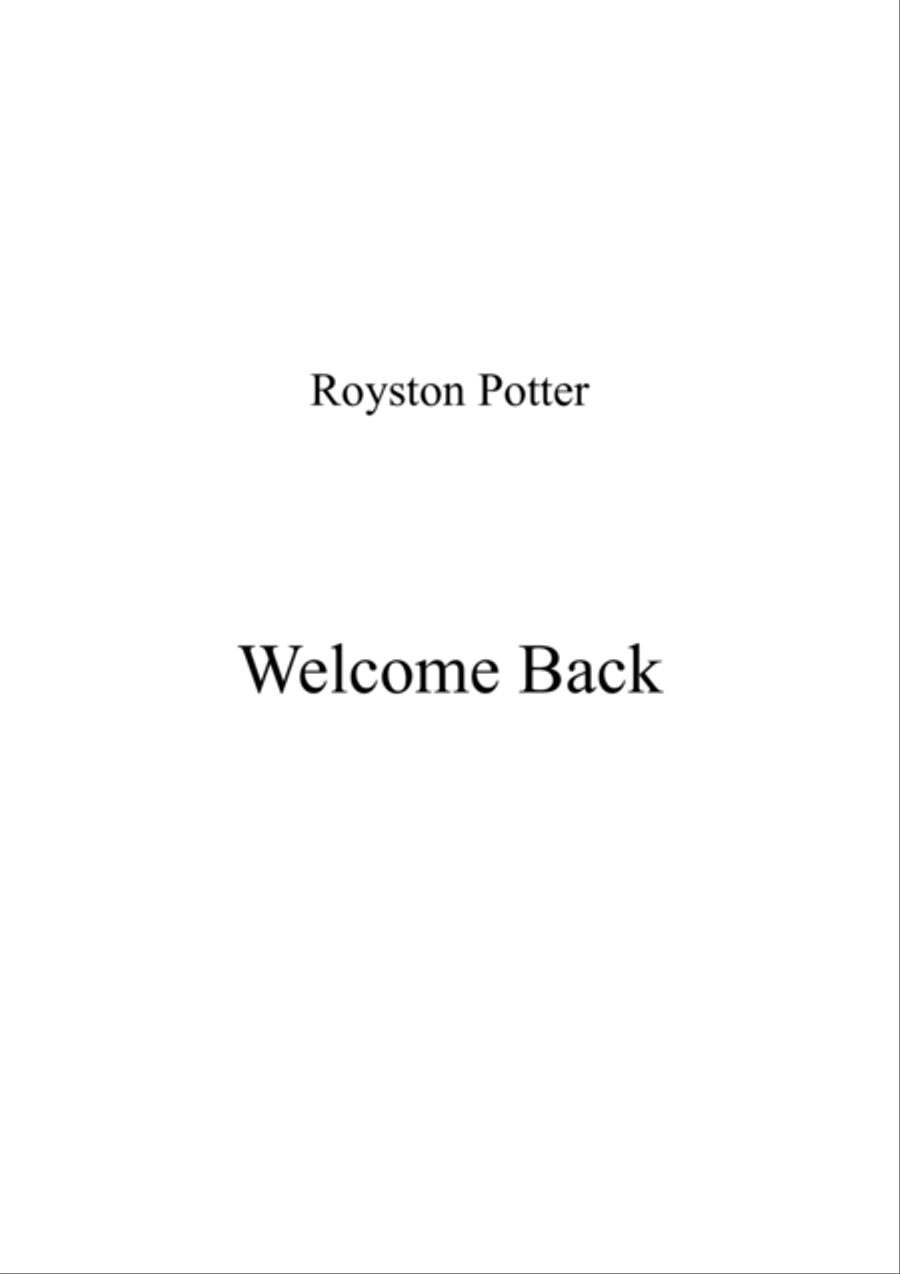 Well come Back Piano Solo scores gallery preview page 1