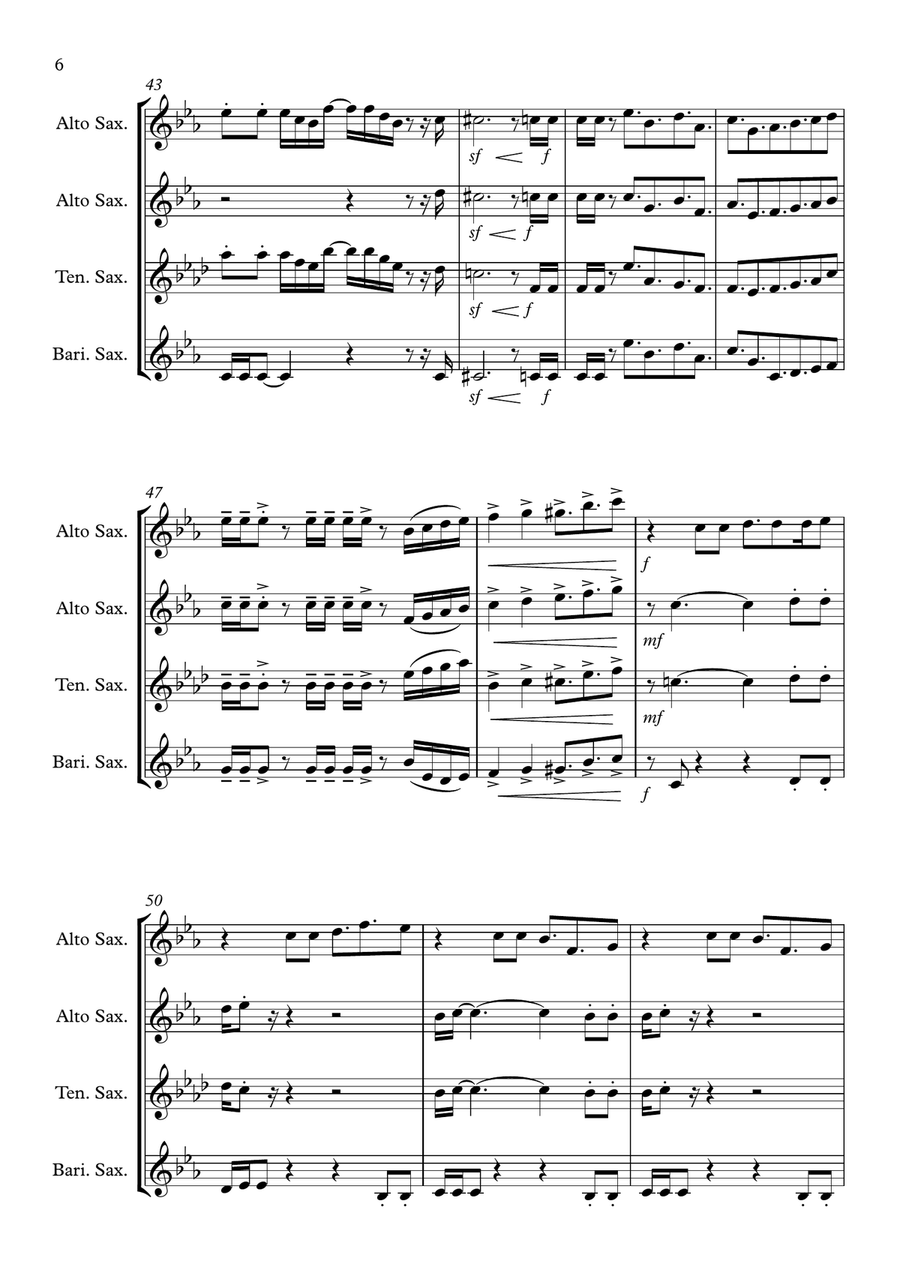 Ain't Nobody Woodwind Quartet scores gallery preview page 6