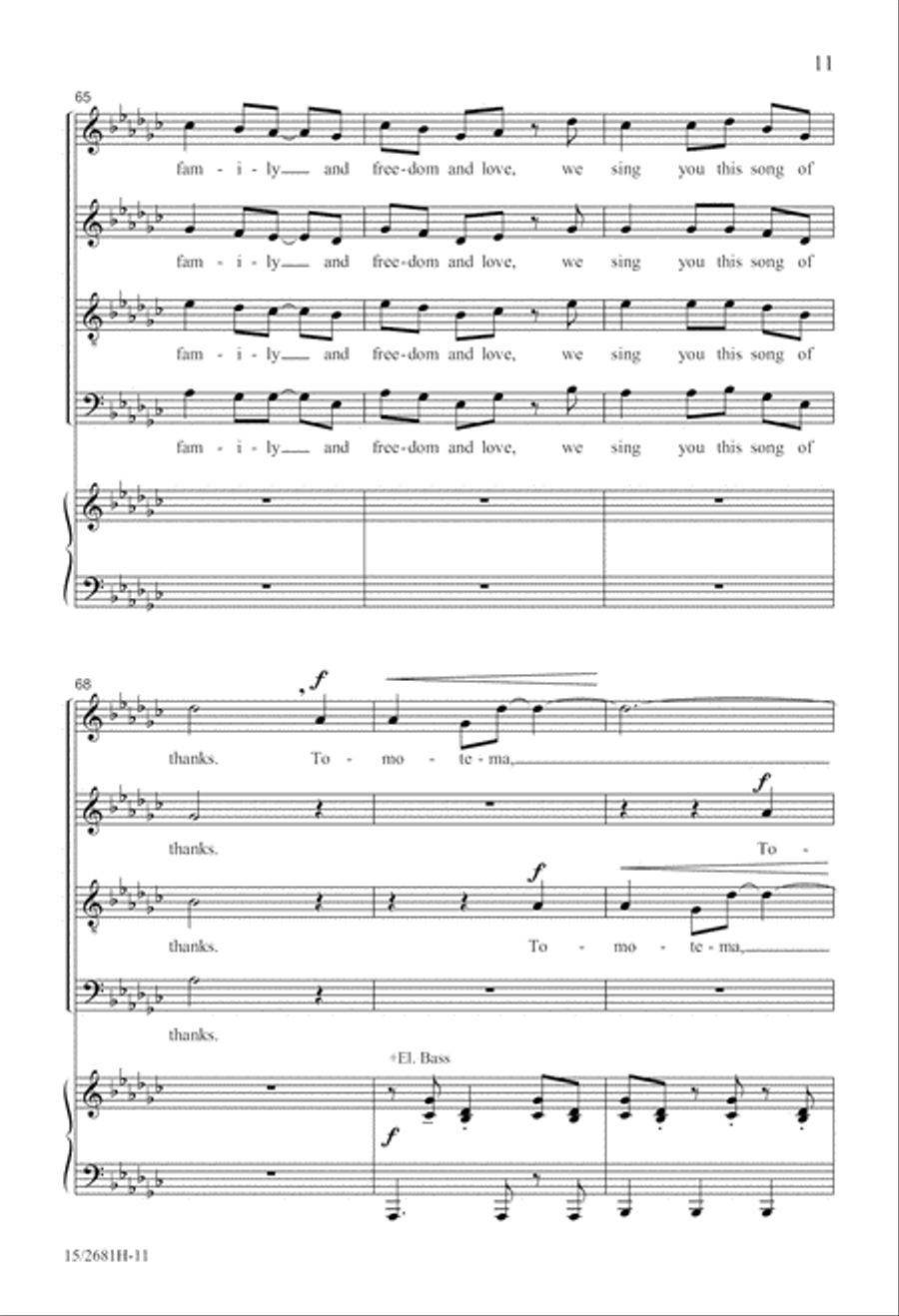 Nzembo na Mvula Zamba (Song of the Rainforest) 4-Part scores gallery preview page 11