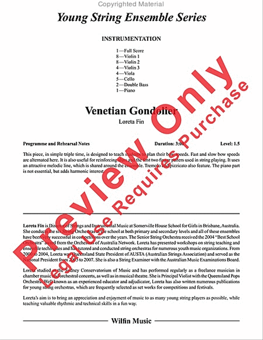 Venetian Gondolier String Orchestra scores gallery preview page 2
