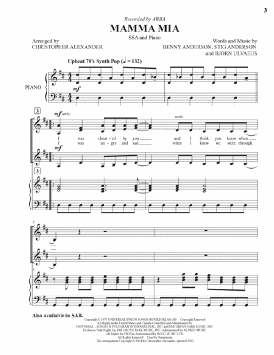 Mamma Mia SSA scores gallery preview page 3