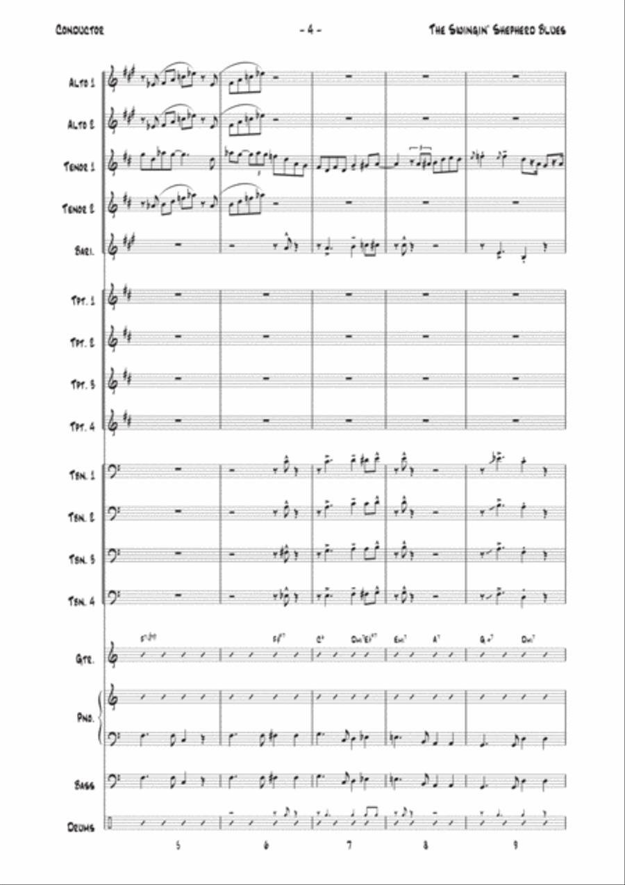 The Swingin' Shepherd Blues Jazz Ensemble scores gallery preview page 4
