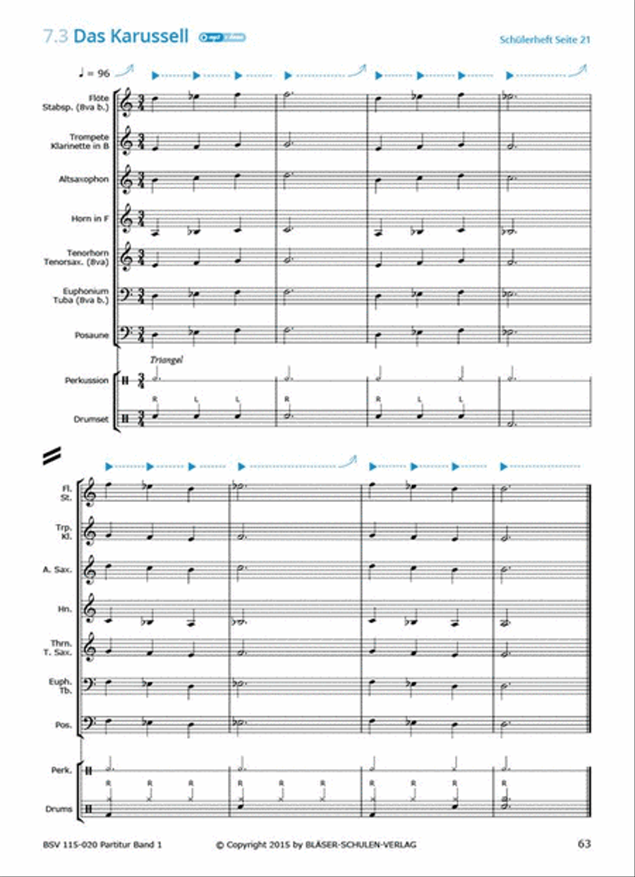 Gemeinsam Lernen & Spielen 1 Partitur Concert Band scores gallery preview page 8