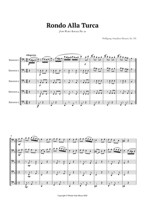 Book cover for Rondo Alla Turca by Mozart for Bassoon Quintet
