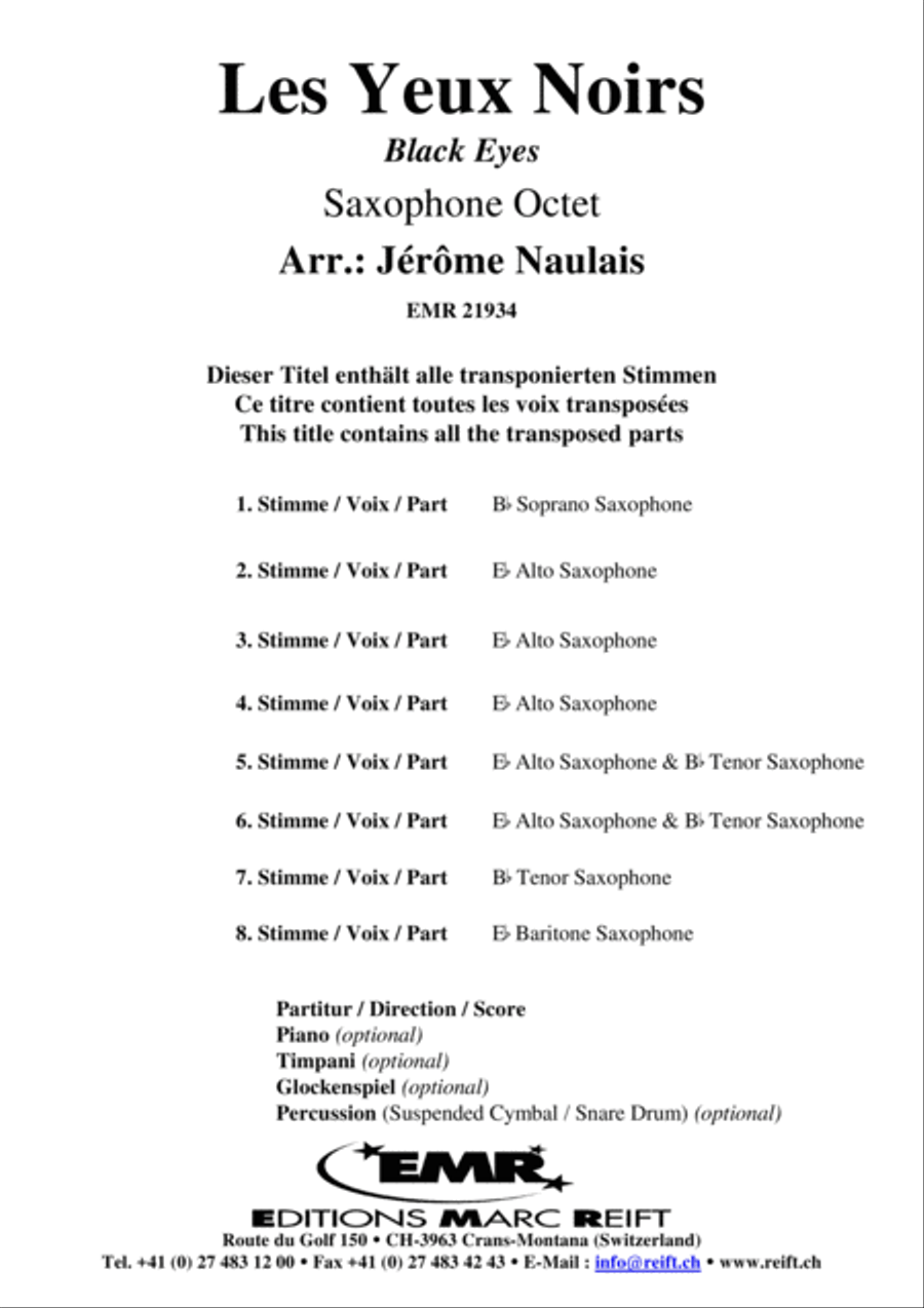 Les Yeux Noirs Saxophone Ensemble scores gallery preview page 2