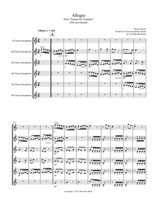 Allegro (from "Sonata for Trumpet") (Bb) (Tenor Saxophone Sextet)