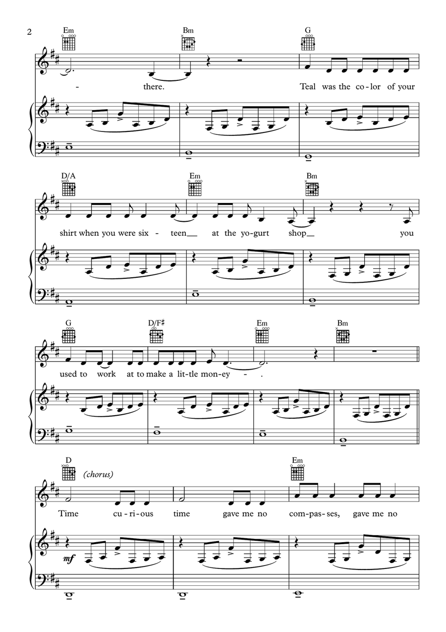 Invisible String Piano, Vocal scores gallery preview page 2