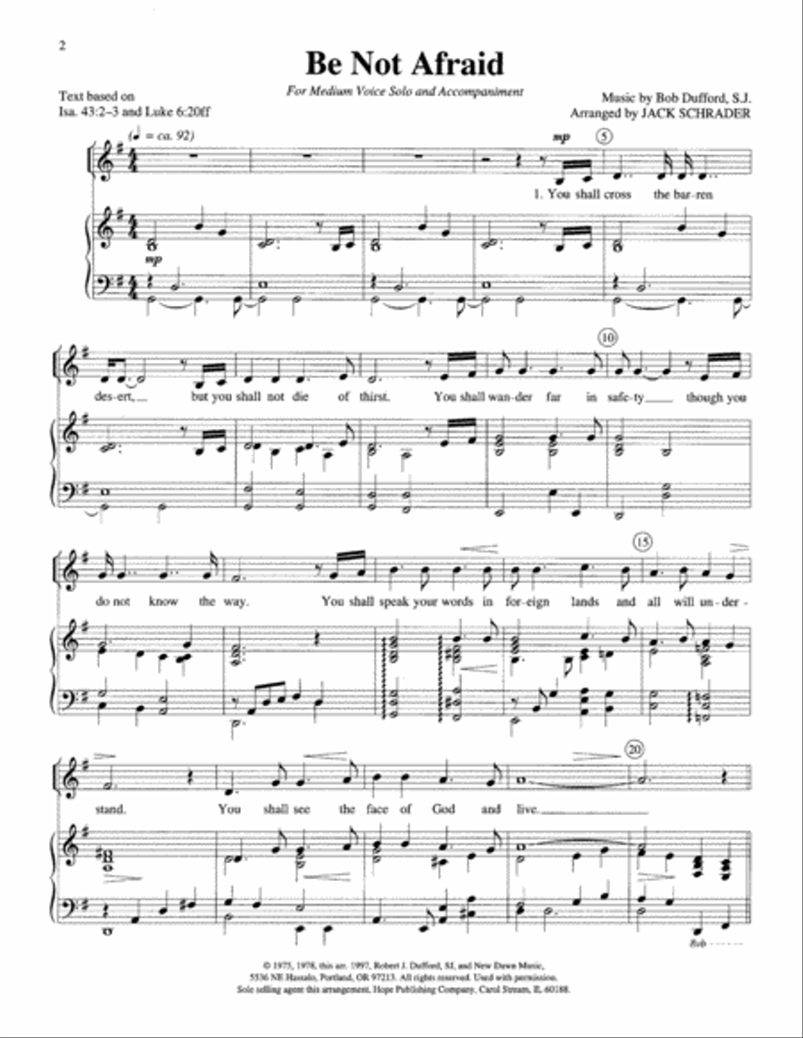 Be Not Afraid Medium Voice scores gallery preview page 2