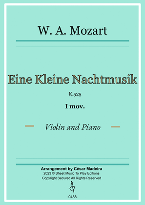 Book cover for Eine Kleine Nachtmusik (1 mov.) - Violin and Piano (Full Score and Parts)