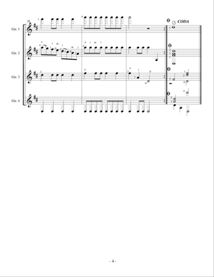 Christmas Music for Classical Guitar Quartets, Vol. 1 Guitar Ensemble scores gallery preview page 5