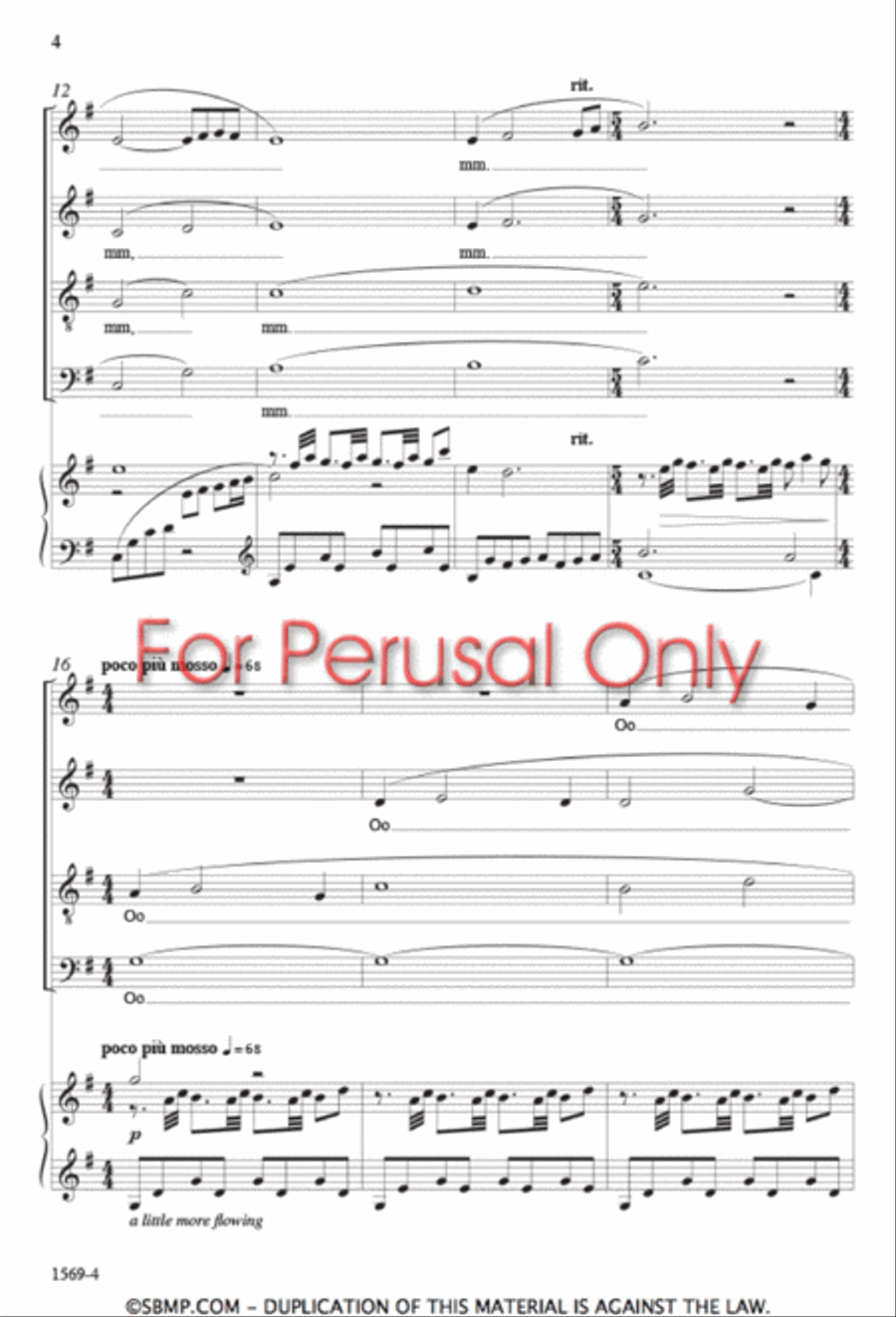 Melancholy Flower - SATB Octavo 4-Part scores gallery preview page 3