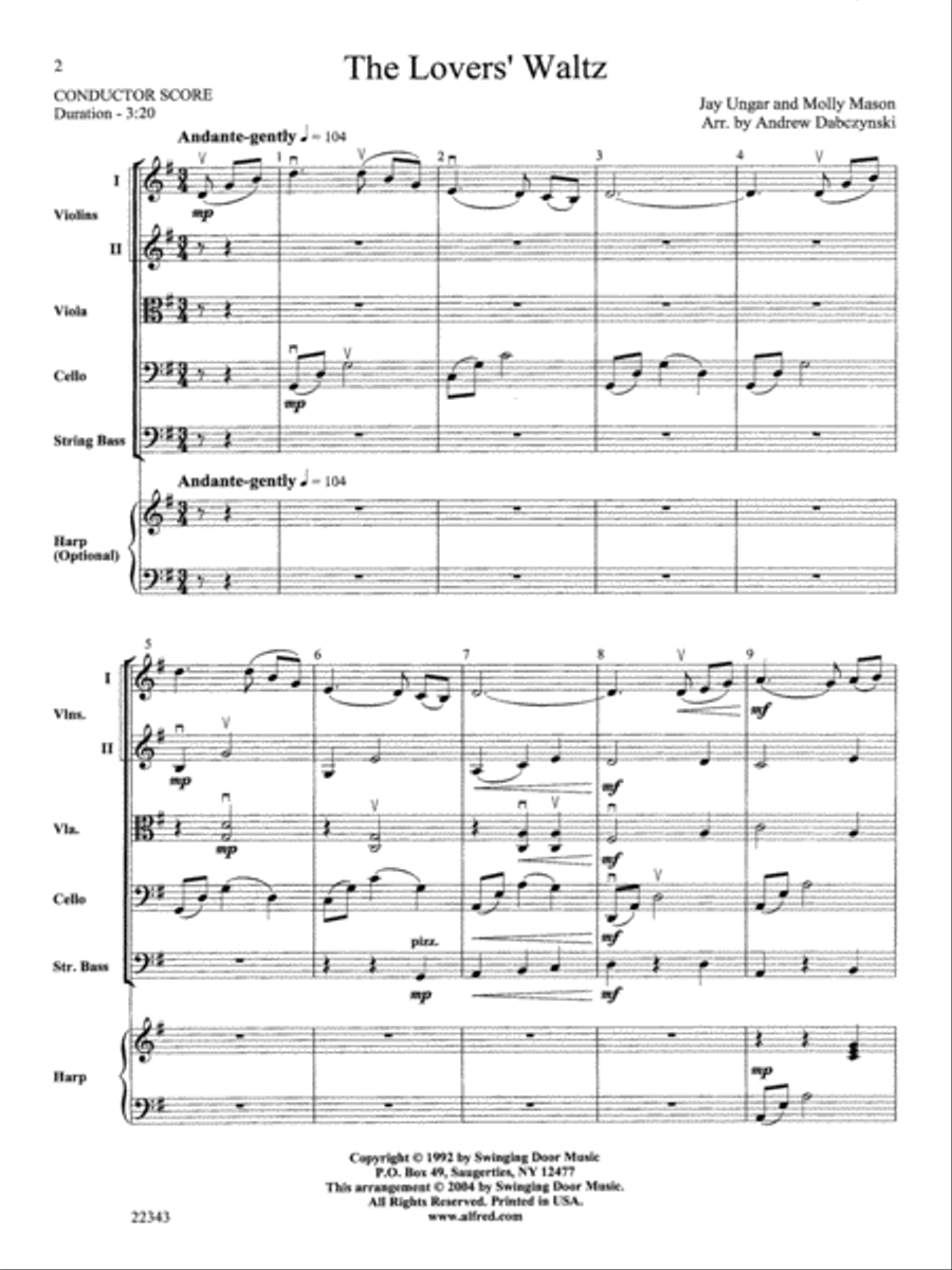 The Lovers' Waltz String Orchestra scores gallery preview page 2