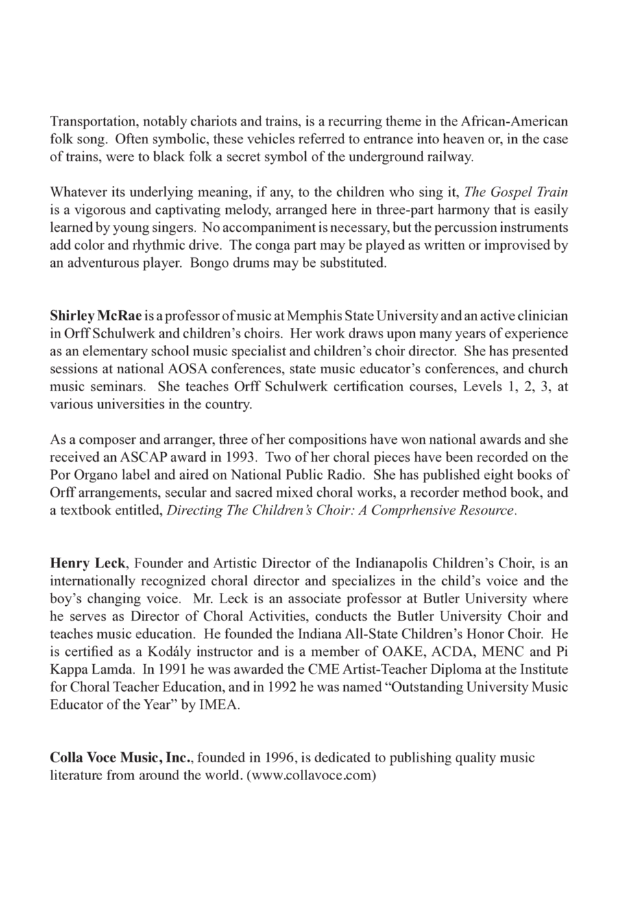 Gospel Train SSA scores gallery preview page 1