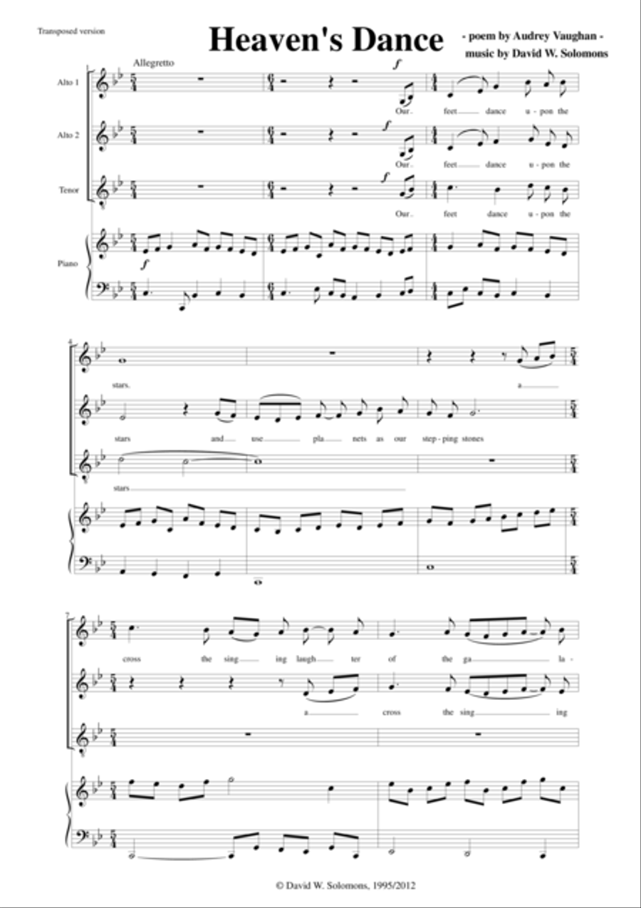 Heaven's Dance (low voices) 3-Part scores gallery preview page 1