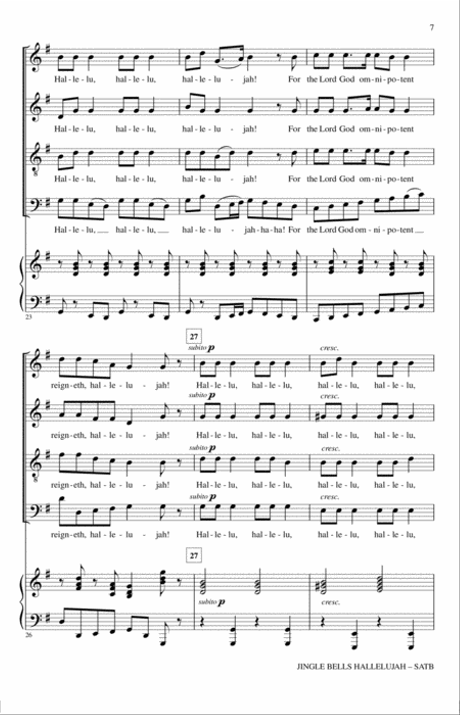 Jingle Bell Hallelujah 4-Part scores gallery preview page 5