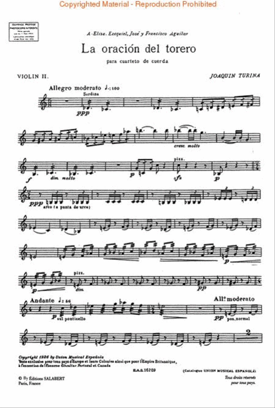 La Oracion del Torero String Quartet scores gallery preview page 3