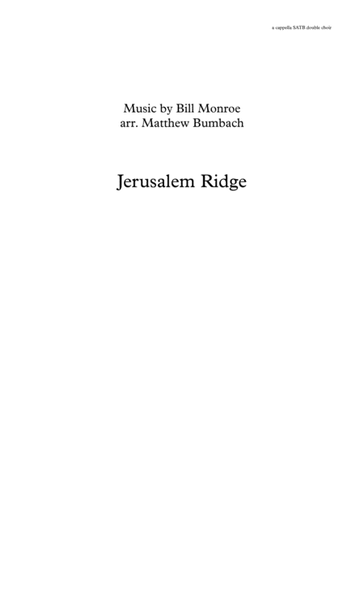 Jerusalem Ridge