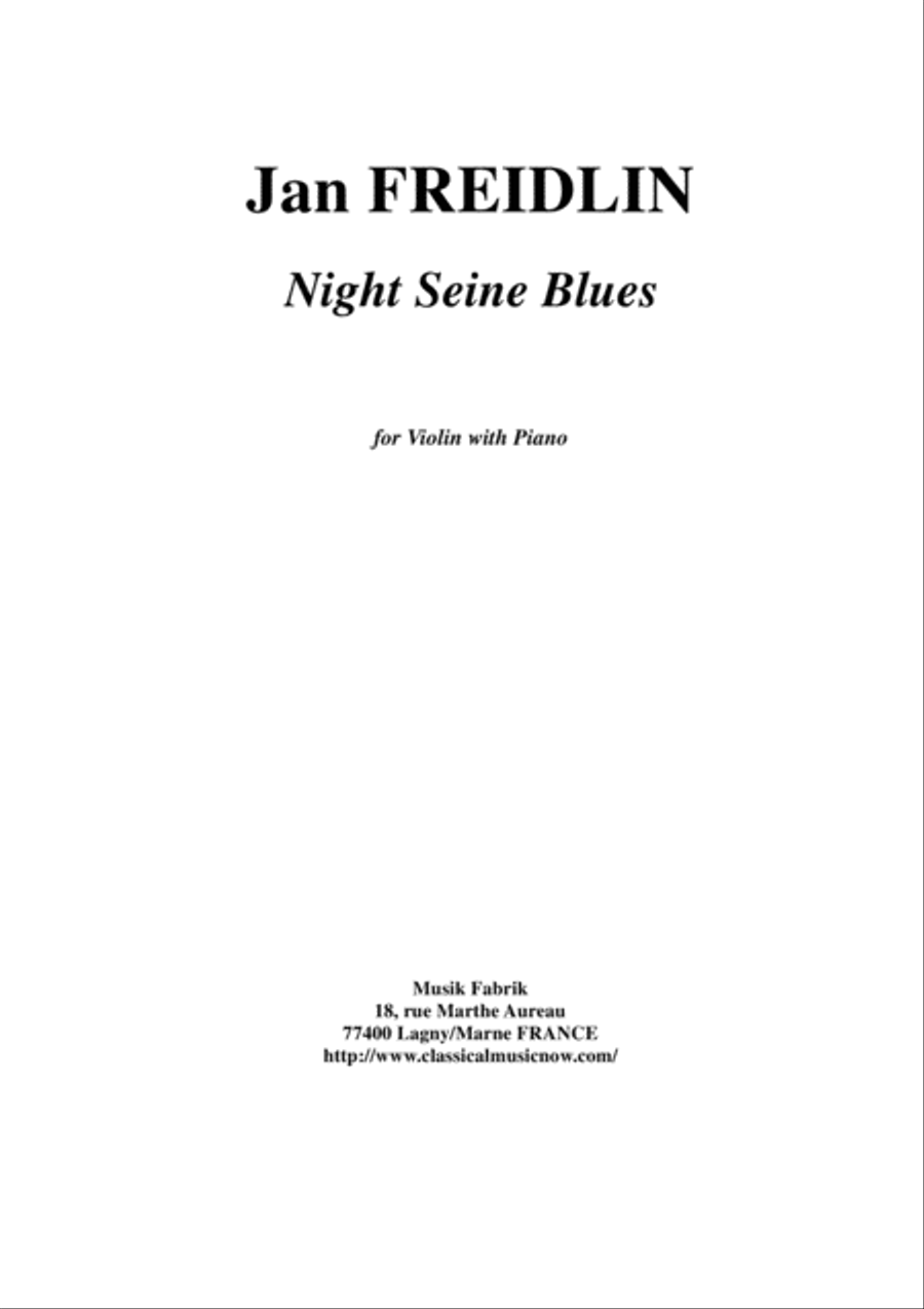 Jan Freidlin: Night Seine Blues for vioin and piano Violin Solo scores gallery preview page 1