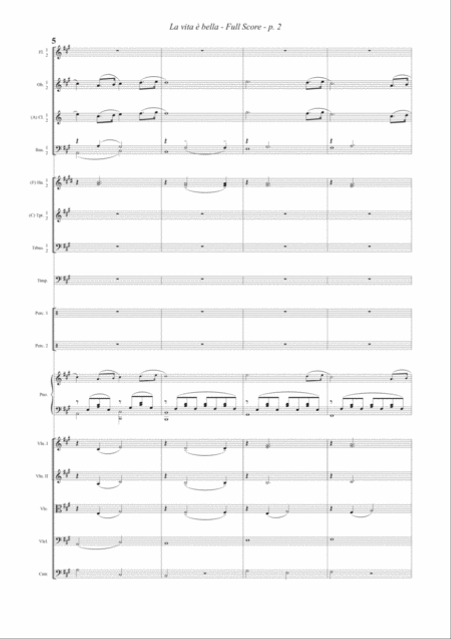 Life Is Beautiful (la Vita E Bella) Full Orchestra scores gallery preview page 2