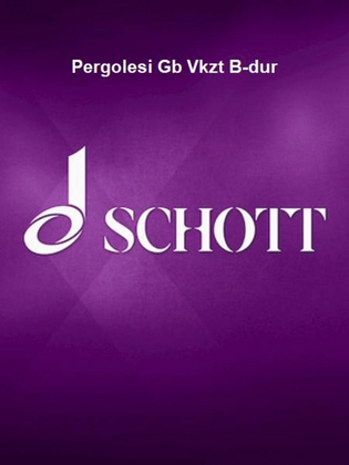 Book cover for Pergolesi Gb Vkzt B-dur