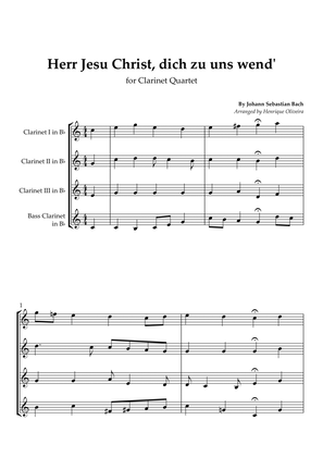 Book cover for Bach's Choral - "Herr Jesu Christ, dich zu uns wend'" (Clarinet Quartet)