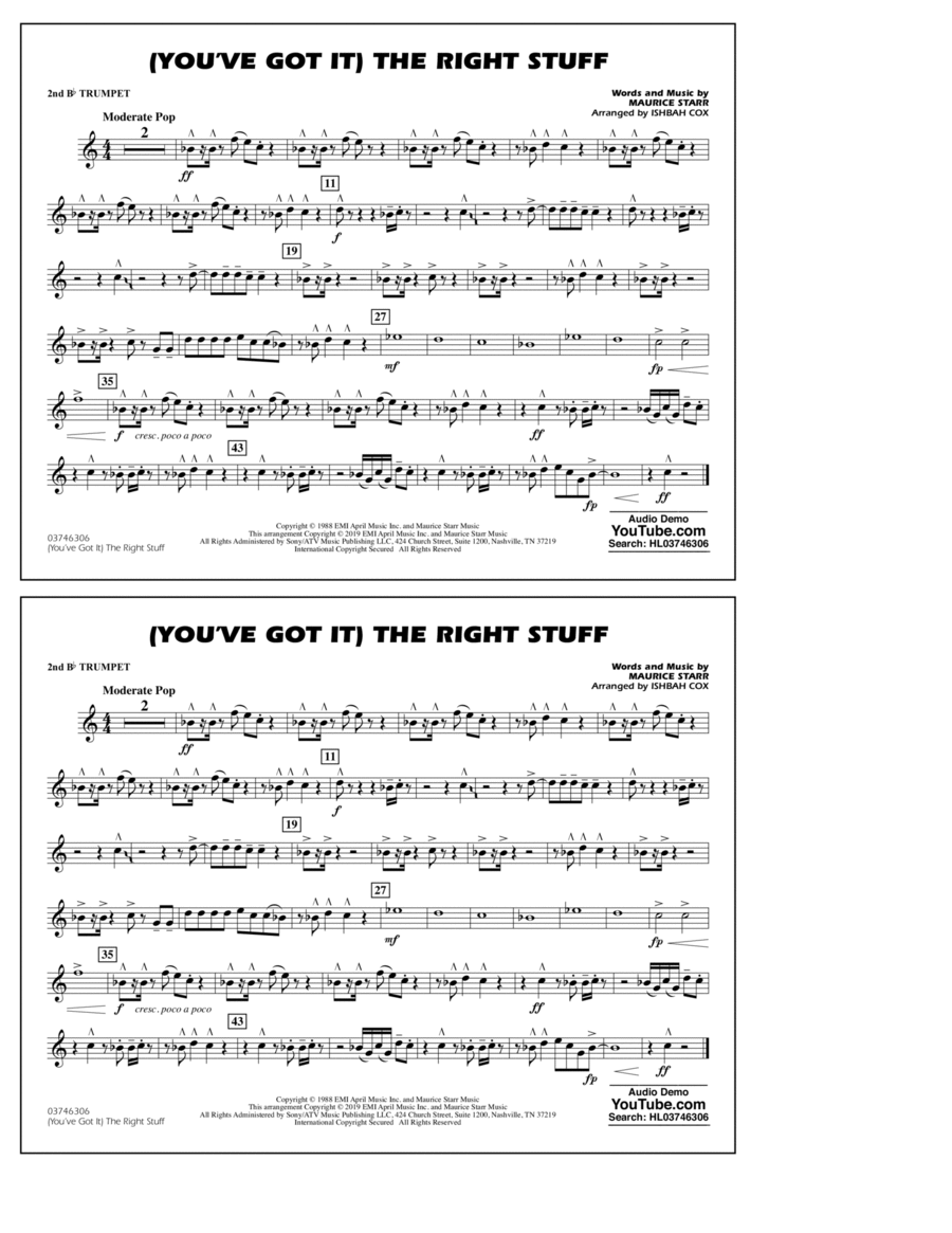 (You've Got It) The Right Stuff (arr. Ishbah Cox) - 2nd Bb Trumpet