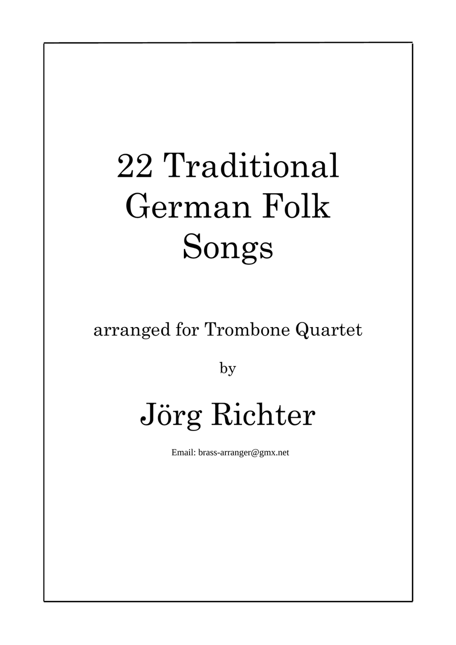 22 deutsche Volkslieder für Posaunenquartett Brass Quartet scores gallery preview page 1
