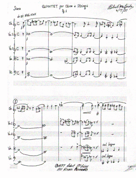 [McBride] Quintet for Oboe and Strings