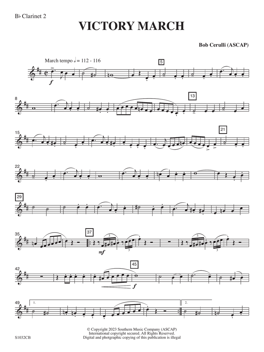 Victory March - Clarinet 2 Concert Band scores gallery preview page 1