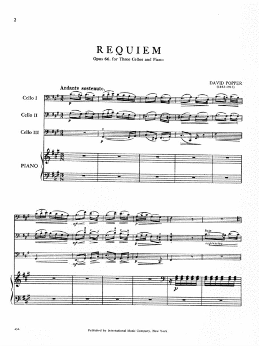 Requiem, Opus 66 Cello scores gallery preview page 2