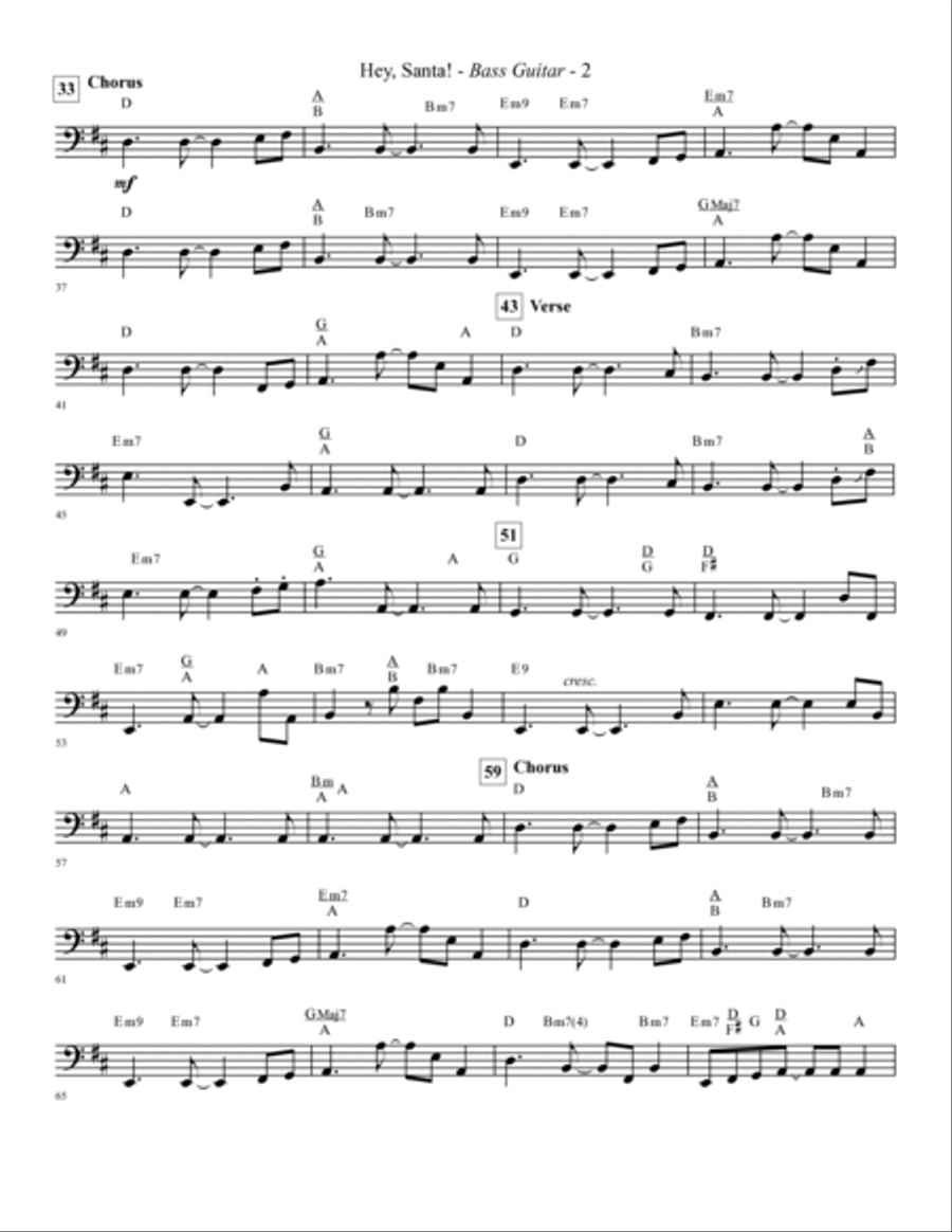 Hey Santa (arr. Paul Langford) - Bass Choir scores gallery preview page 2