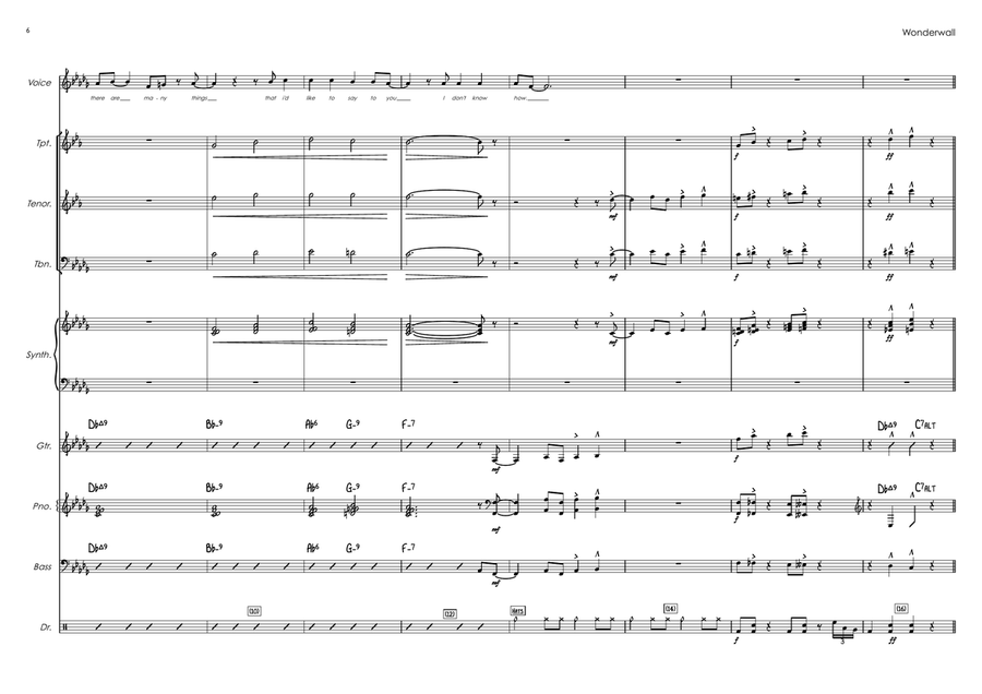 Wonderwall Wonderwall Jazz Ensemble scores gallery preview page 6