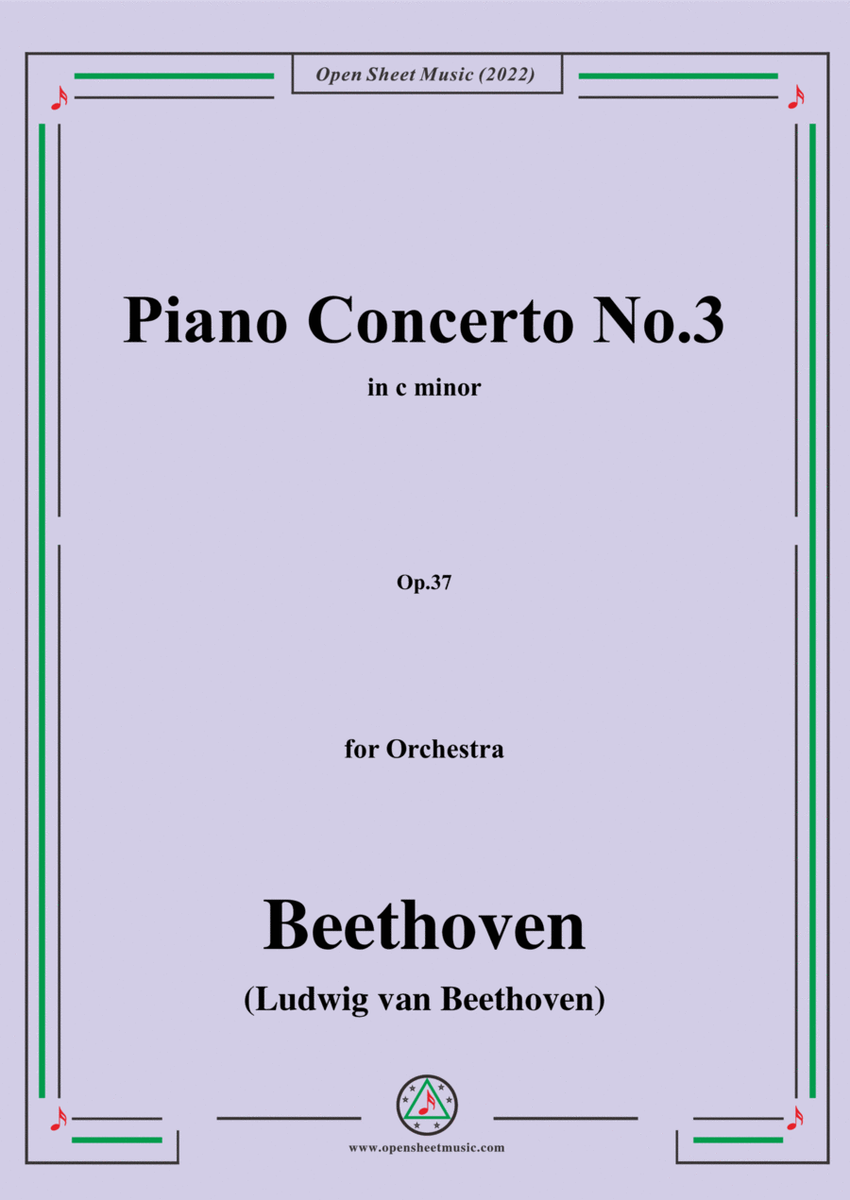 Beethoven-Piano Concerto No.3,in c minor,Op.37,for Orchestra