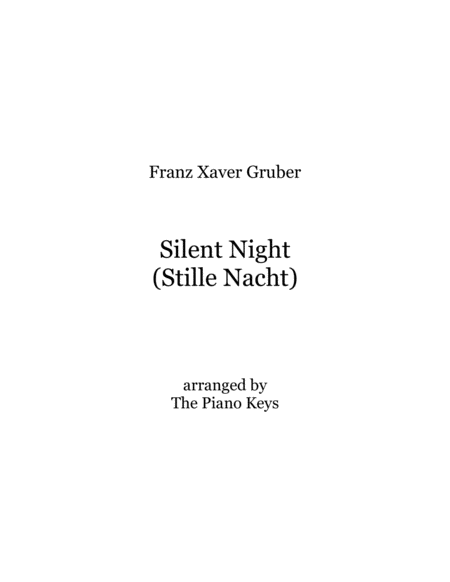 Silent Night (Stille Nacht) Piano Solo