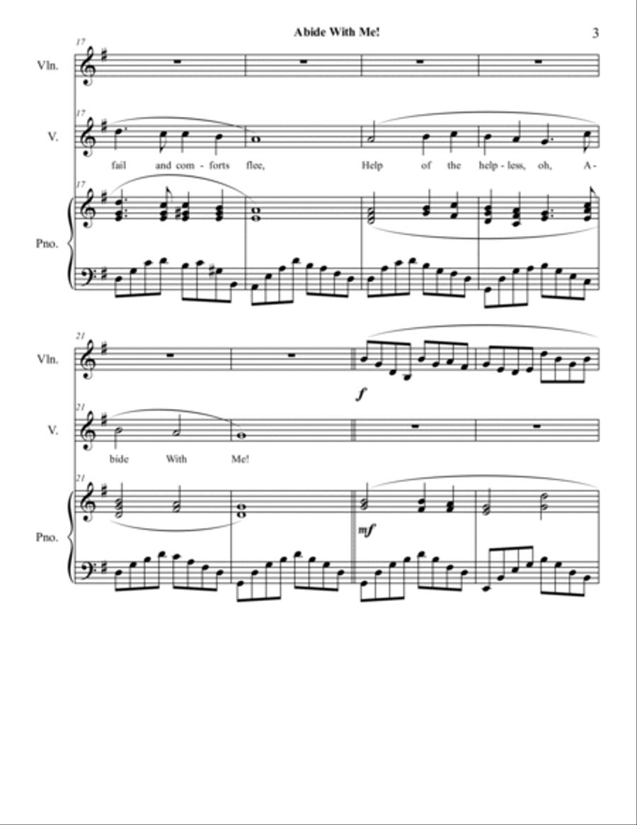 Abide With Me! (violin) Violin Solo scores gallery preview page 4