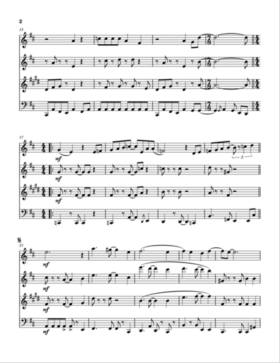Go All The Way Woodwind Quartet scores gallery preview page 3