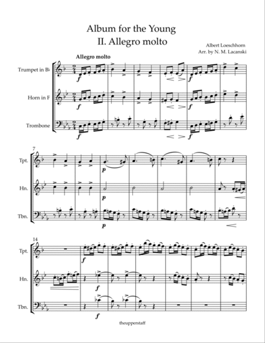 Album for the Young II. Allegro molto Brass Ensemble scores gallery preview page 2