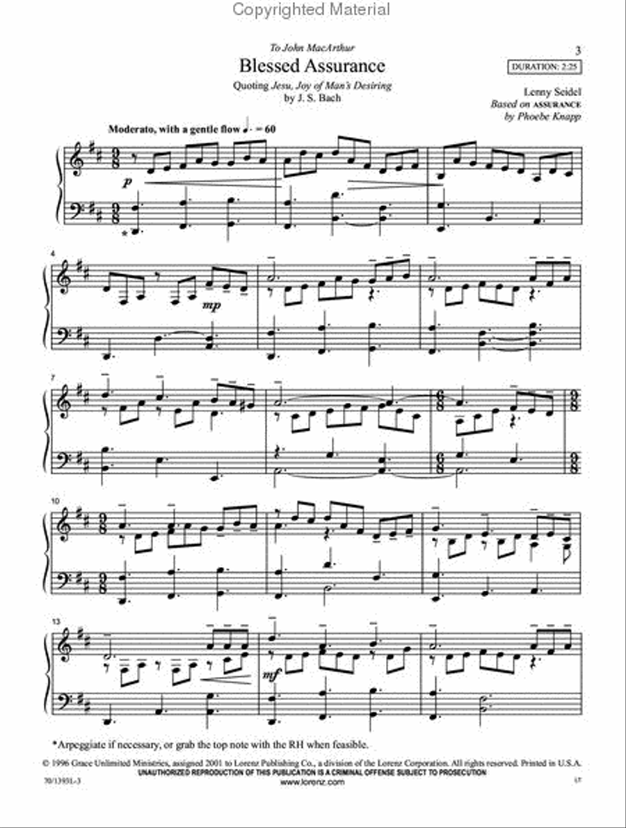 Blessed Assurance Piano Solo scores gallery preview page 2