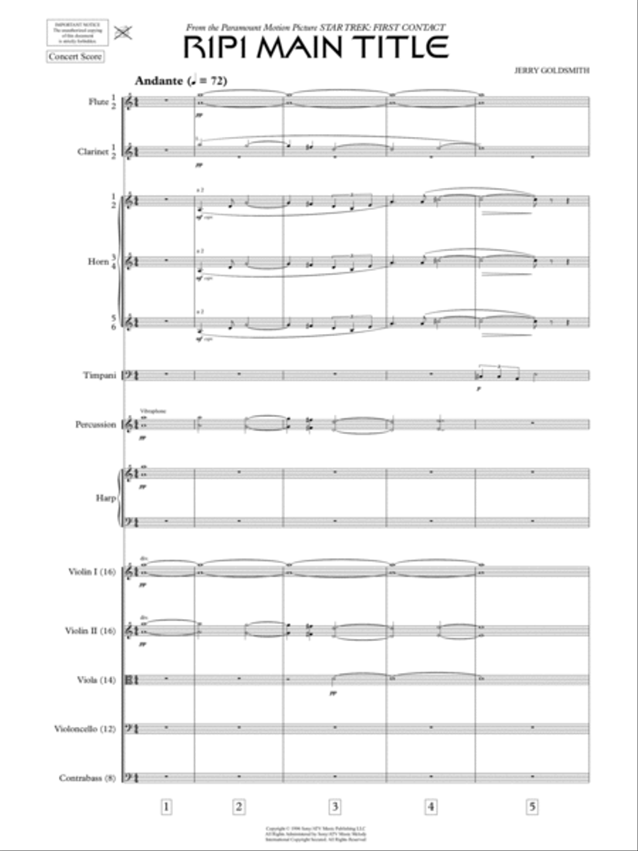 Star Trek: First Contact - Main Title / Locutus - Score Only Full Orchestra scores gallery preview page 3