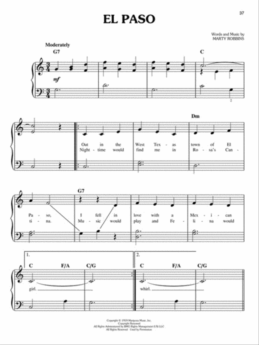 First 50 Country Songs You Should Play on the Piano Easy Piano scores gallery preview page 4