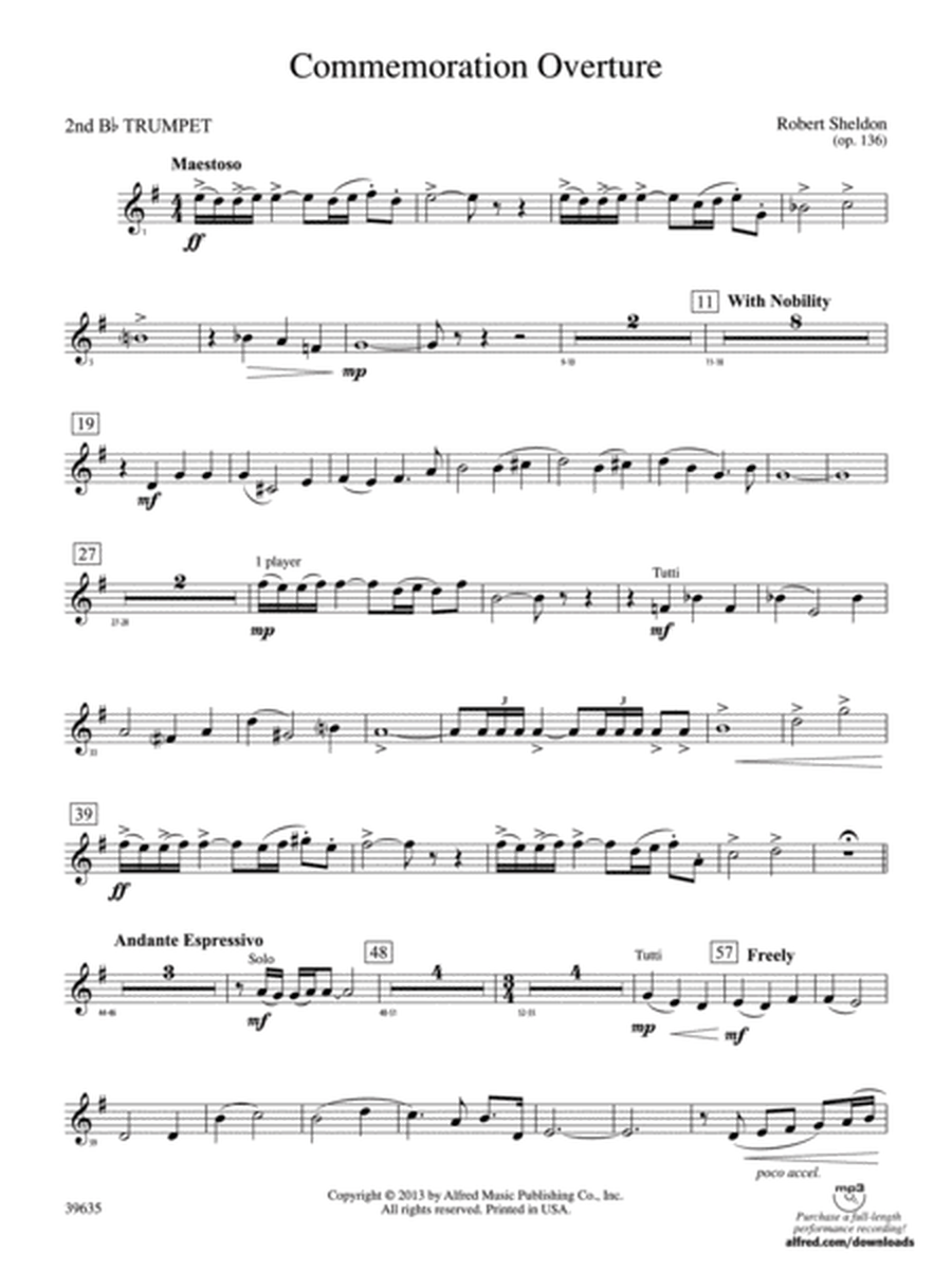 Commemoration Overture: 2nd B-flat Trumpet