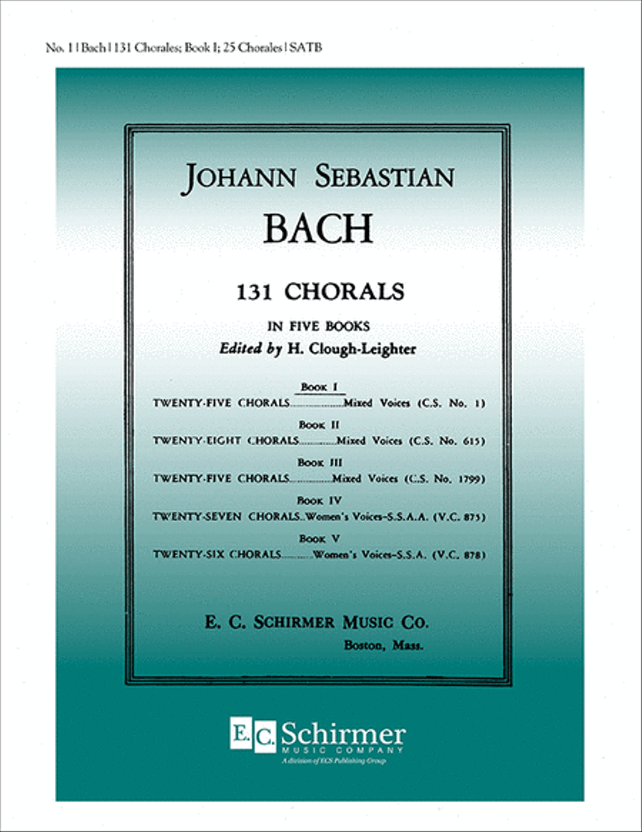 25 Chorales (Book I from 131 Chorales) 4-Part scores gallery preview page 1