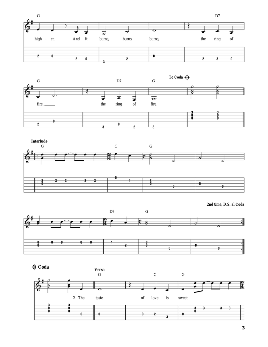 Ring Of Fire Electric Guitar scores gallery preview page 3
