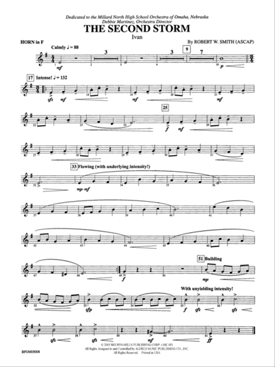 The Second Storm (Ivan): 1st F Horn Full Orchestra scores gallery preview page 1