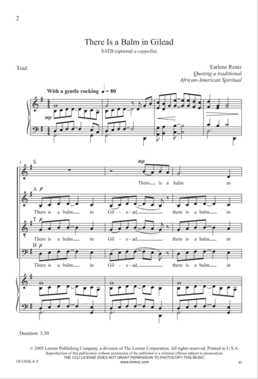 There Is a Balm in Gilead 4-Part scores gallery preview page 2