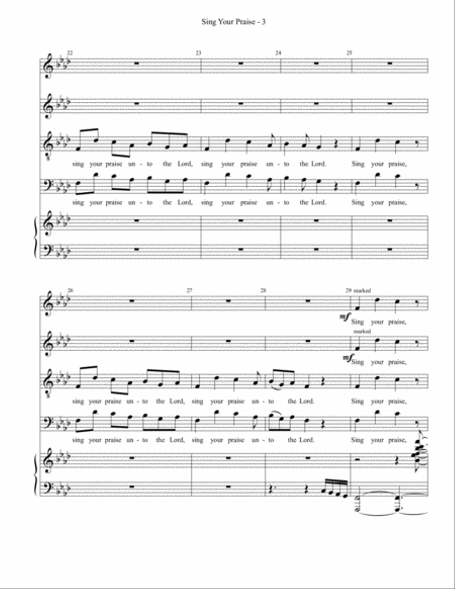 Sing Your Praise 4-Part scores gallery preview page 3