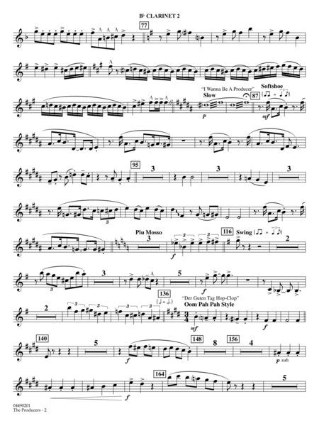 The Producers (arr. Ted Ricketts) - Bb Clarinet 2