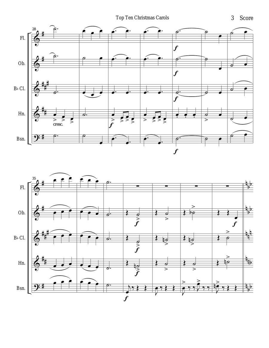 Tomorrow Shall be My Dancing Day for woodwind quintet Woodwind Quintet scores gallery preview page 3
