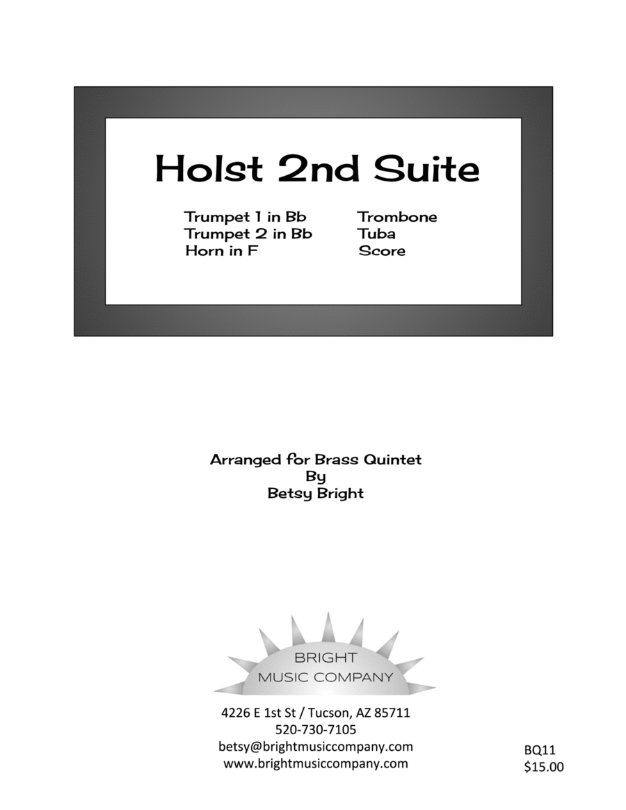 Holst 2nd Suite in F (Brass Quintet) Brass Quintet scores gallery preview page 1