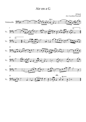 Bach - Air on a G - Cello Solo (original key)